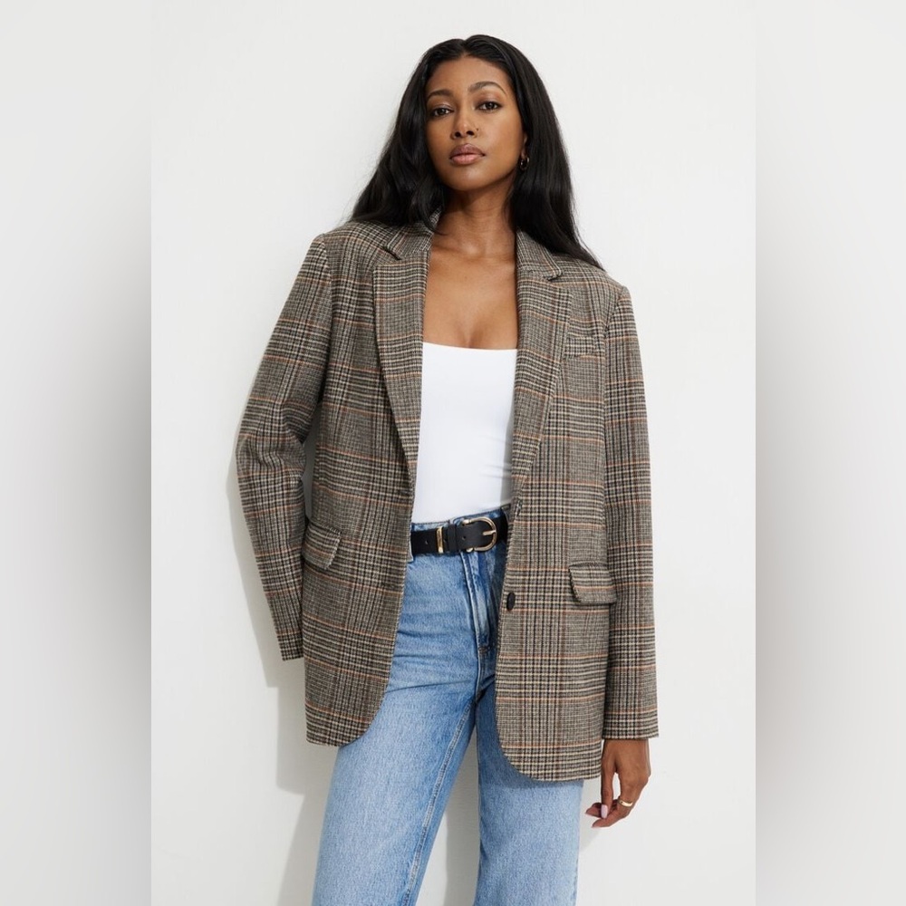 dynamite Diana Plaid Oversized Blazer